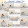 image:imageSasttie Extra Wide Wedge Pillow Set for After Surgery Dark Grey amp White  Bed Wedge Pillow Headboard with Memory Foam Neck Cushion for Acid Reflux Sleeping Neck amp Back SupportLight Grey