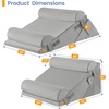 image:imageSasttie Extra Wide Wedge Pillow Set for After Surgery Dark Grey amp White  Bed Wedge Pillow Headboard with Memory Foam Neck Cushion for Acid Reflux Sleeping Neck amp Back SupportVelvet  Light Grey