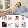 image:imageSasttie Extra Wide Wedge Pillow Set for After Surgery Dark Grey amp White  Bed Wedge Pillow Headboard with Memory Foam Neck Cushion for Acid Reflux Sleeping Neck amp Back SupportBlue