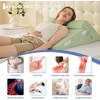 image:imageSasttie Extra Wide Wedge Pillow Set for After Surgery Dark Grey amp White  Bed Wedge Pillow Headboard with Memory Foam Neck Cushion for Acid Reflux Sleeping Neck amp Back SupportSage