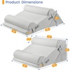 image:imageSasttie Extra Wide Wedge Pillow Set for After Surgery Dark Grey amp White  Bed Wedge Pillow Headboard with Memory Foam Neck Cushion for Acid Reflux Sleeping Neck amp Back SupportLight Grey