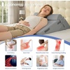 image:imageSasttie Extra Wide Wedge Pillow Set for After Surgery Dark Grey amp White  Bed Wedge Pillow Headboard with Memory Foam Neck Cushion for Acid Reflux Sleeping Neck amp Back SupportDark Grey