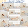 image:imageSasttie Extra Wide Wedge Pillow Set for After Surgery Dark Grey amp White  Bed Wedge Pillow Headboard with Memory Foam Neck Cushion for Acid Reflux Sleeping Neck amp Back SupportBeige