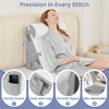 image:imageSasttie Extra Wide Wedge Pillow Set for After Surgery Dark Grey amp White  Bed Wedge Pillow Headboard with Memory Foam Neck Cushion for Acid Reflux Sleeping Neck amp Back SupportLight Grey  White