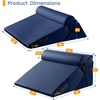 image:imageSasttie Extra Wide Wedge Pillow Set for After Surgery Dark Grey amp White  Bed Wedge Pillow Headboard with Memory Foam Neck Cushion for Acid Reflux Sleeping Neck amp Back SupportNavy