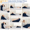 image:imageSasttie Extra Wide Wedge Pillow Set for After Surgery Dark Grey amp White  Bed Wedge Pillow Headboard with Memory Foam Neck Cushion for Acid Reflux Sleeping Neck amp Back SupportNavy