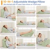 image:imageSasttie Extra Wide Wedge Pillow Set for After Surgery Dark Grey amp White  Bed Wedge Pillow Headboard with Memory Foam Neck Cushion for Acid Reflux Sleeping Neck amp Back SupportSage