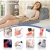 image:imageSasttie Extra Wide Wedge Pillow Set for After Surgery Dark Grey amp White  Bed Wedge Pillow Headboard with Memory Foam Neck Cushion for Acid Reflux Sleeping Neck amp Back SupportVelvet  Light Grey