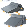 image:imageSasttie Extra Wide Wedge Pillow Set for After Surgery Dark Grey amp White  Bed Wedge Pillow Headboard with Memory Foam Neck Cushion for Acid Reflux Sleeping Neck amp Back SupportVelvet  Dark Grey
