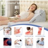image:imageSasttie Extra Wide Wedge Pillow Set for After Surgery Dark Grey amp White  Bed Wedge Pillow Headboard with Memory Foam Neck Cushion for Acid Reflux Sleeping Neck amp Back SupportLight Grey  White