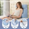 image:imageSasttie Extra Wide Wedge Pillow Set for After Surgery Dark Grey amp White  Bed Wedge Pillow Headboard with Memory Foam Neck Cushion for Acid Reflux Sleeping Neck amp Back SupportBlue
