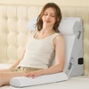 image:imageSasttie Extra Wide Wedge Pillow Set for After Surgery Dark Grey amp White  Bed Wedge Pillow Headboard with Memory Foam Neck Cushion for Acid Reflux Sleeping Neck amp Back SupportLight Grey  White