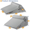 image:imageSasttie Extra Wide Wedge Pillow Set for After Surgery Dark Grey amp White  Bed Wedge Pillow Headboard with Memory Foam Neck Cushion for Acid Reflux Sleeping Neck amp Back SupportDark Grey