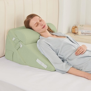 image:imageSasttie Extra Wide Wedge Pillow Set for After Surgery Dark Grey amp White  Bed Wedge Pillow Headboard with Memory Foam Neck Cushion for Acid Reflux Sleeping Neck amp Back SupportSage